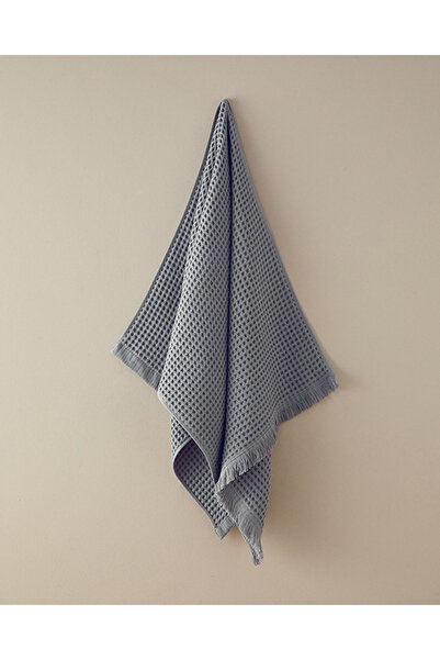 English Home Sofya Pamuklu Waffle Banyo Havlusu Gri