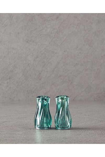 English Home Baho Glass Salt and Pepper Shakers Green