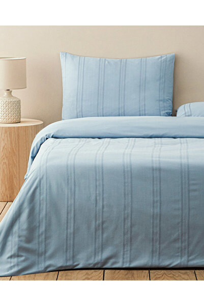 English Home Σετ Παπλωματοθήκης Fancy Premium Μαλακό Βαμβακερό Διπλό Μπλε