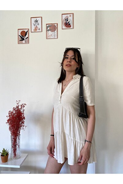 Flossy Design Keten elbise
