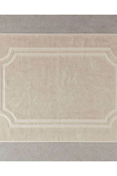 English Home Viola Pamuklu Kadife Jakarlı Ayak Havlusu Bej