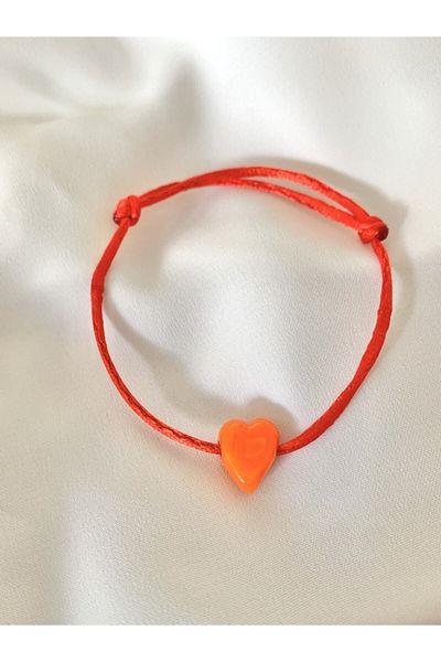 Misto Aksesuar Orange Heart Bracelet with Murano Glass Beads