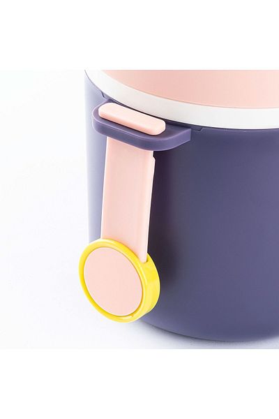Tantitoni 036-01-TEDEMEI PINK STAINLESS STEEL ROUND SPOONED FOOD CARRY Bowl 780ML