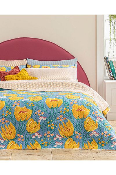 English Home Blue Tulip Paradise Single Multi-Purpose Blanket