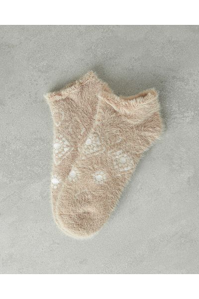 English Home Aria Women's Ecru-Beige Plush Socks