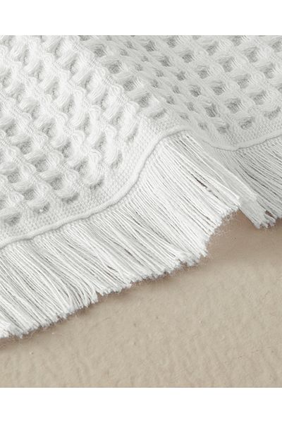 English Home Sofia Waffle Patterned Ecru Face Towel - Cotton