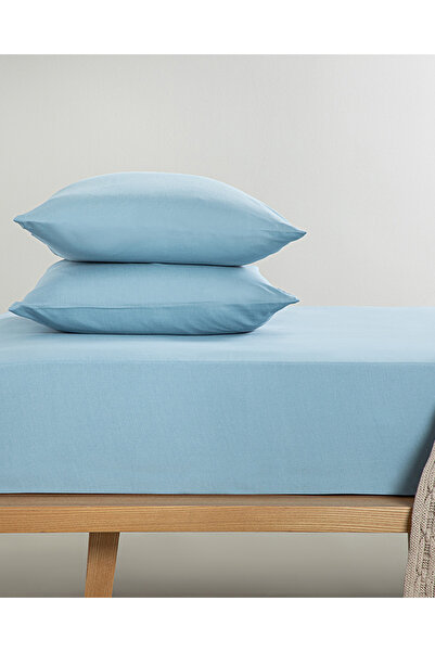 English Home Novella Premium Soft Cotton Single Elastic Sheet Set 100x200 Cm Blue