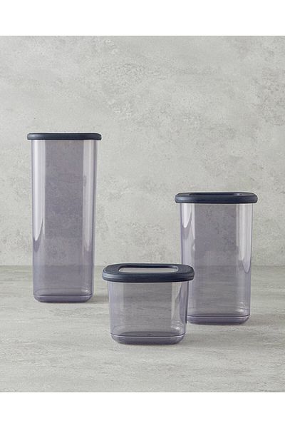 English Home Anthracite Safe Food 3-Piece Food Container Set