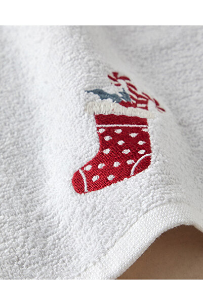 English Home Подарункові шкарпетки Бавовняна вишивка Рушник для рук Екрю