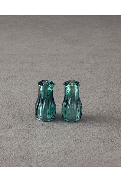 English Home Baho Glass Salt and Pepper Shakers Green