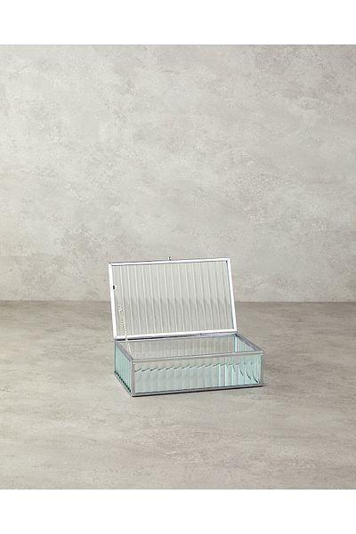 English Home Silver Glamour Glass Decorative Box