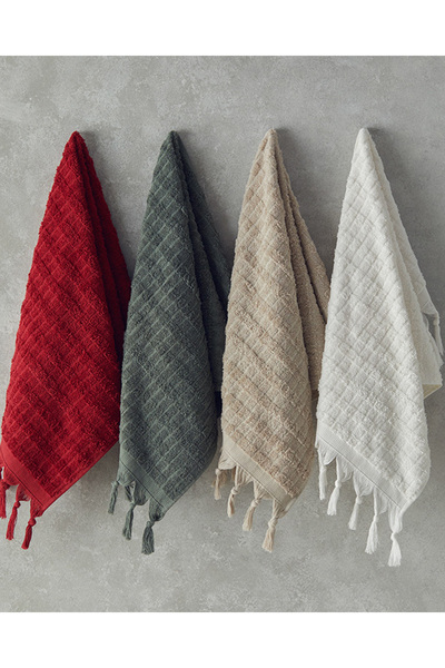 English Home Beige Marvin Cotton Fringed Face Towel