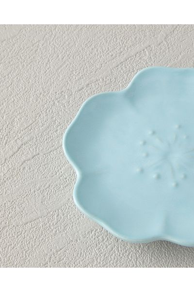 English Home Bellflower Ceramic Snack Bowl Light Blue