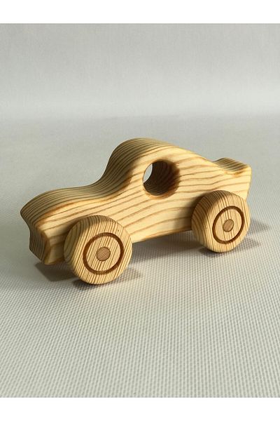 OZZANİ WOOD Wooden Toy Car Solid Handmade Mentessori Baby Kids Toy