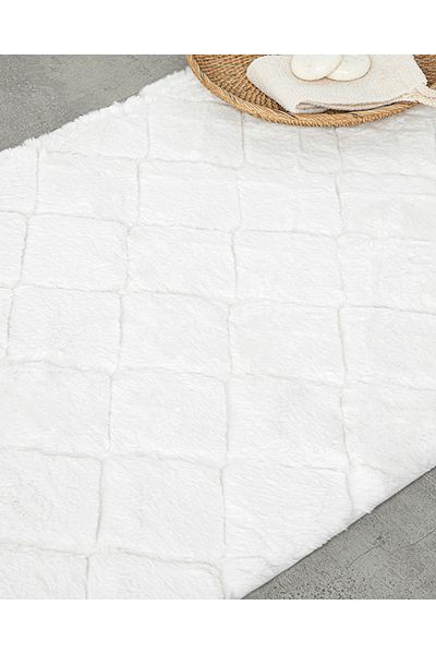 English Home Alb Atingere Moale Rabbit Plush Covora - 60x90 cm Baıe