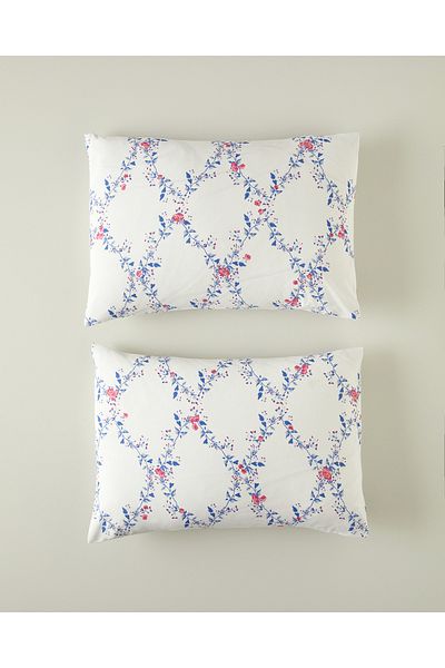 English Home Față de pernă Floral Slice 2 piese Albastru închis