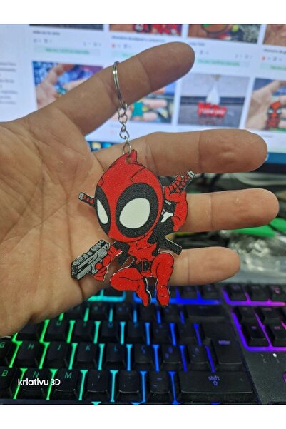 three3dprints Deadpool Renkli Anahtarlık
