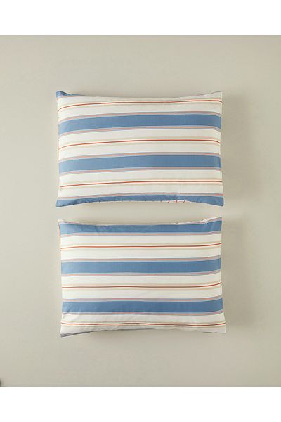 English Home Natural Lines 2-Piece Pillowcase Blue
