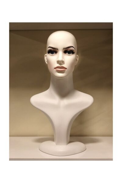 YigitFurkanTicaret Cansız Bayan Makyajlı Peruk Mankeni, Bayan Tablalı Kafa Manken