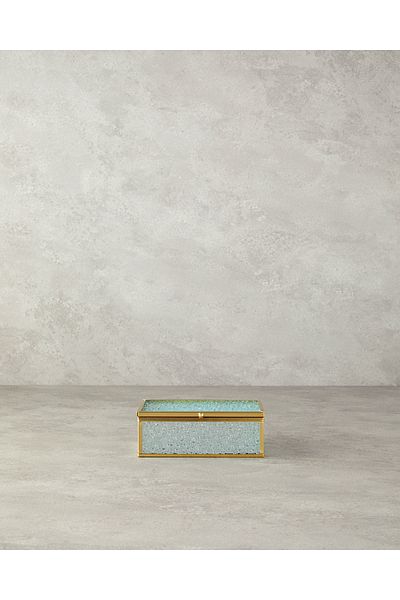 English Home Gold Glossy Glass Decorative Box