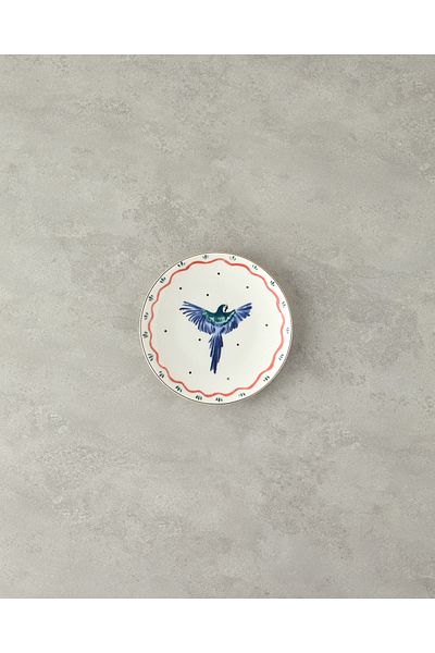 English Home Carnival Phenix Bone Porcelain Cake Plate 20 cm Blue-green