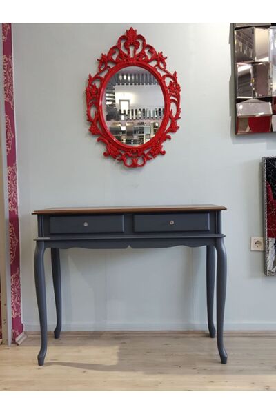 AYNA DENİZİ Vintage Taç Model Kırmızı Renk Dekoratif Ayna