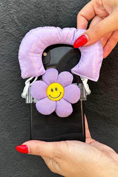 TAKIŞTIR Mor Renk Papatya Figürlü Telefon Aksesuarı