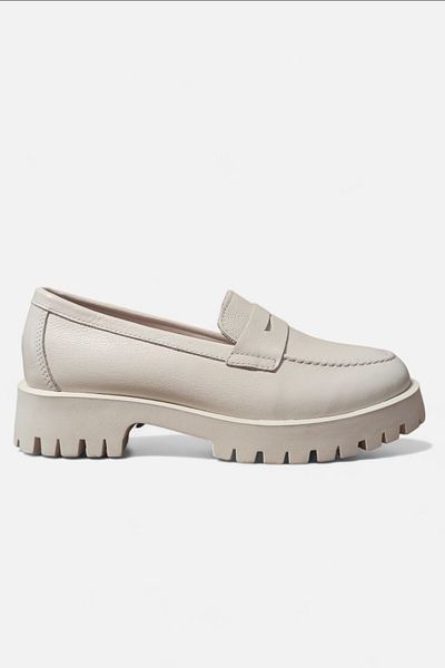 EFAL Μπεζ Γυναικεία Loafer Casual Παπούτσια από γνήσιο δέρμα