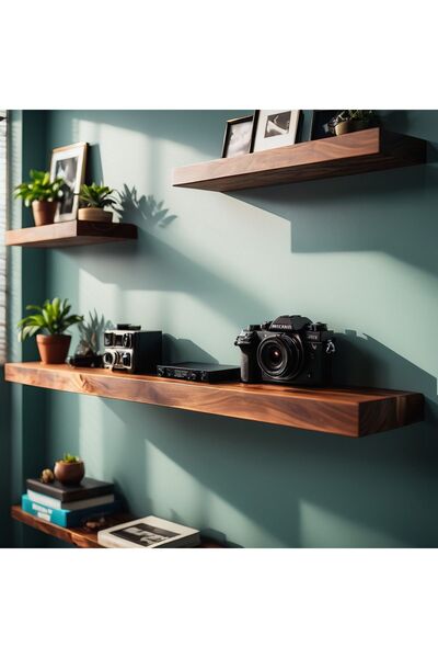 Yggdrasil Home Decor Dekoratif Ahşap 2'li Raf 160X20X4