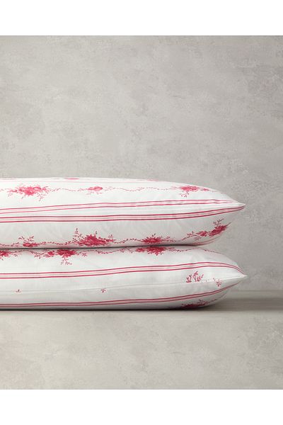 English Home Μαξιλαροθήκη 2 τεμαχίων Flower Line Ροζ