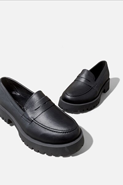 EFAL Чорні жіночі повсякденні туфлі з натуральної шкіри