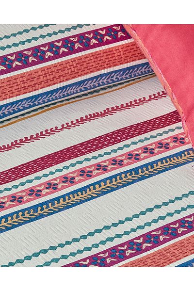 English Home Folk Lines Double Pique Dark Pink