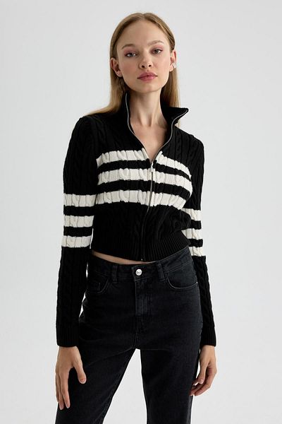DeFacto Polo Neck Slim Fit Cardigan - A3275ax23wn