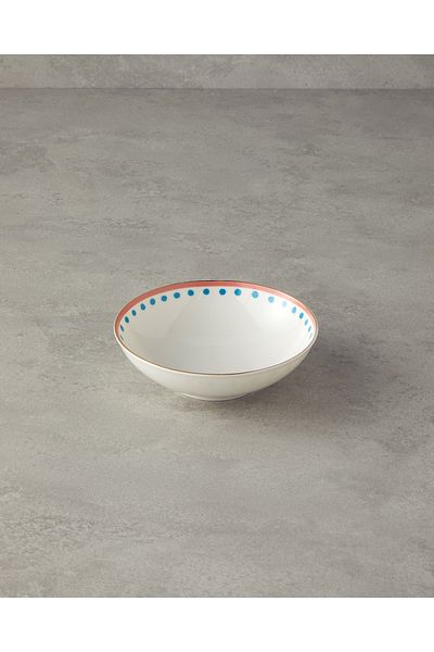 English Home 15 cm Orange-Blue Orange Carny Bone Porcelain Bowl