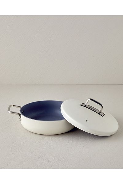 English Home Luna 24 Cm Cream Aluminum Flat Pot