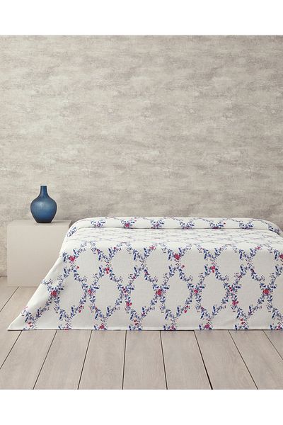 English Home Single Albastru Inchis Floral Slice Pique