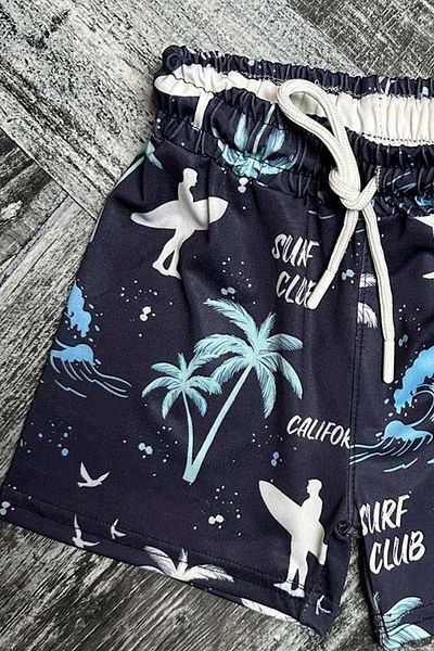 Riccotarz Boy's Palm Printed Πολύχρωμο Navy Blue Micro σορτς κολύμβησης