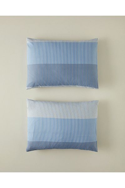 English Home Modern Strip 2-Piece Pillowcase Blue