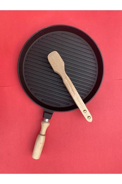 CANSUYU Cast Iron Grill Pan (31 CM DIAMETER)