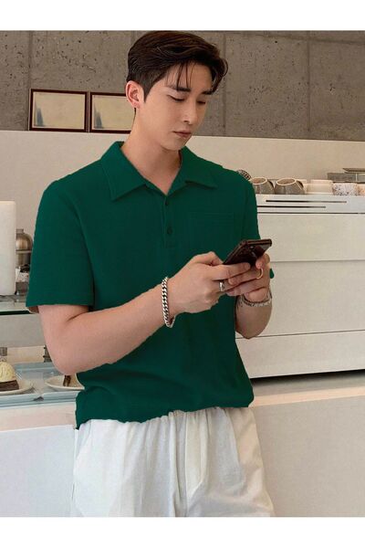 GENIUS STORE Ανδρικό μπλουζάκι πόλο με λαιμόκοψη μεγάλου μεγέθους POLOYAKA-ΚΟΥΜΠΙ