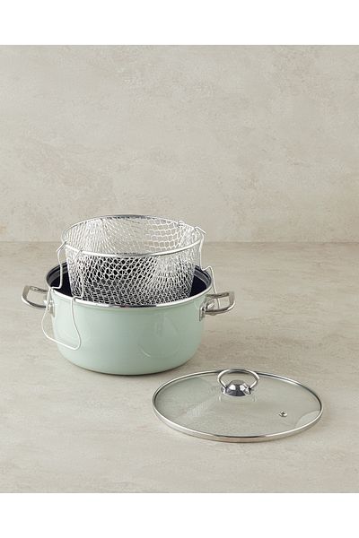 English Home Sartagi Enamel Frying Pot Light Mint