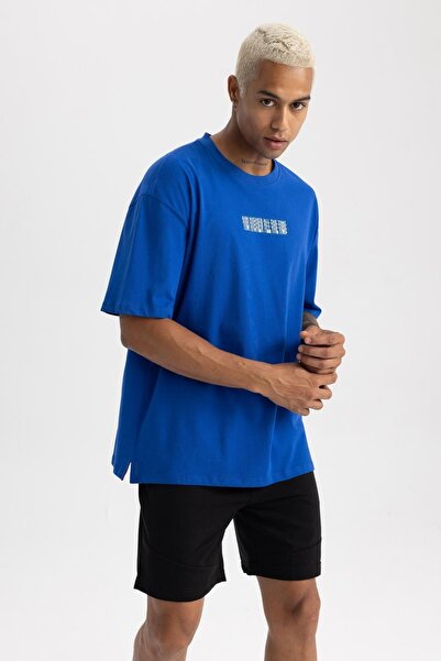 DeFacto Fit Oversize Fit Crew λαιμόκοψη εμπριμέ κοντομάνικο T-shirt A7055ax23hs