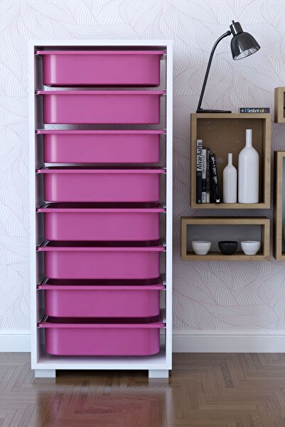 Remaks Mutfak Dolabı 9 Sepetli  Çok Amaçlı Dolap - Pembe