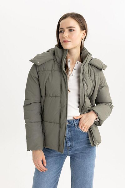 DeFacto Wasserdichte Pufferjacke mit Kapuze im Relaxed Fit - A4090ax23wn