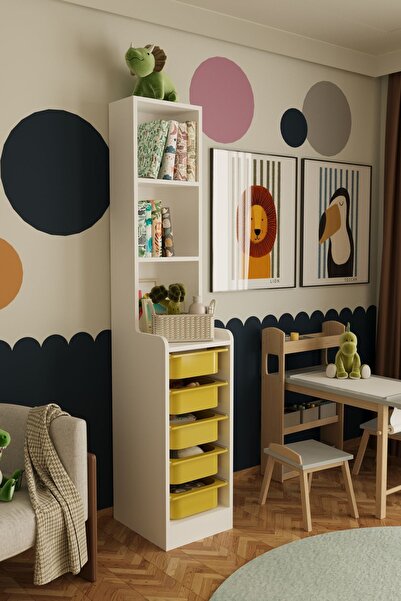 Remaks Lisano 5 Sepet Çok Amaçlı Oyuncak Dolabı Sarı