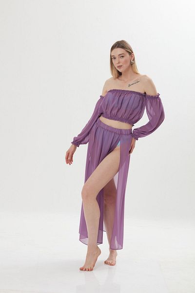 Vemod Purple Pareo and Top Set