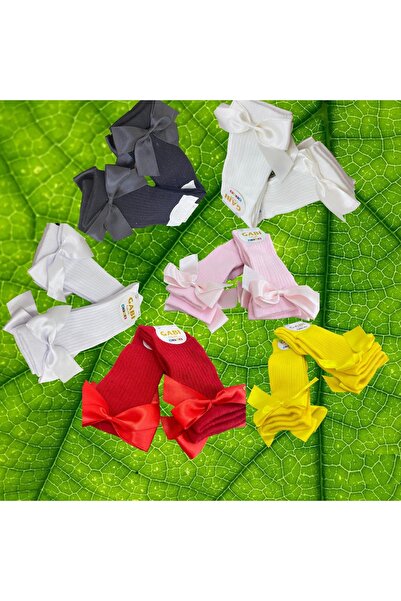 Shopiolog Комплект от 6 чифта памучни чорапи за момичета - бели, червени, чер...