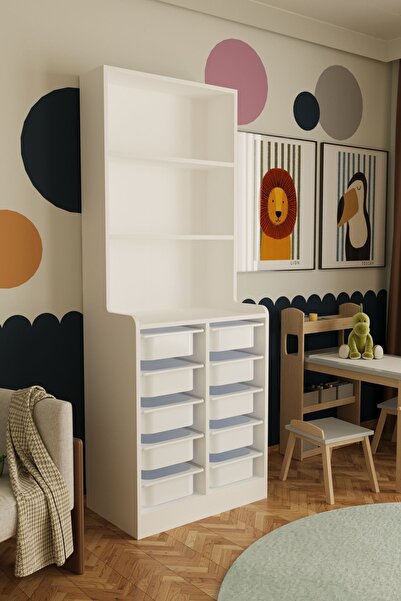 Remaks Lisano 10 Sepet Çok Amaçlı Oyuncak Dolabı Beyaz