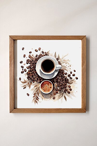 Tooall Με ξύλινο πλαίσιο, εφέ ακουαρέλας κόκκοι καφέ, τουρκικός καφές, φίλτρο...