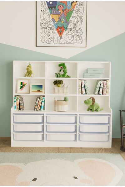 Remaks Sinous 9 Sepetli Çok Amaçlı Oyuncak Dolabı Beyaz